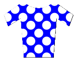 Le maillot bleu à pois blanc